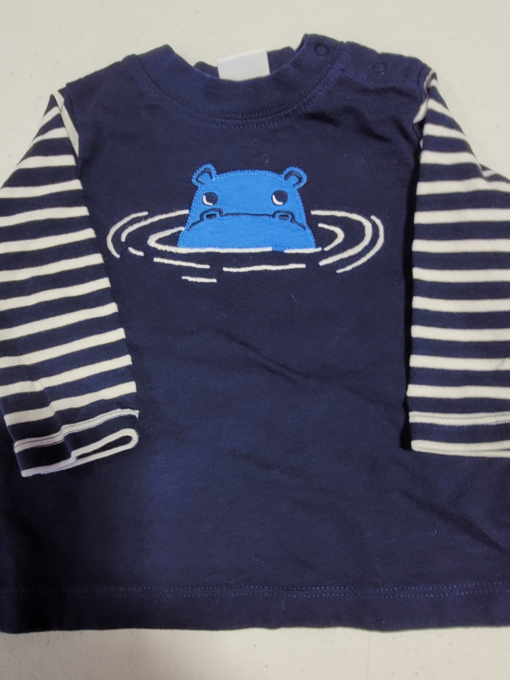 Gymboree Navy and Blue Hippo Long-Sleeve Tee
